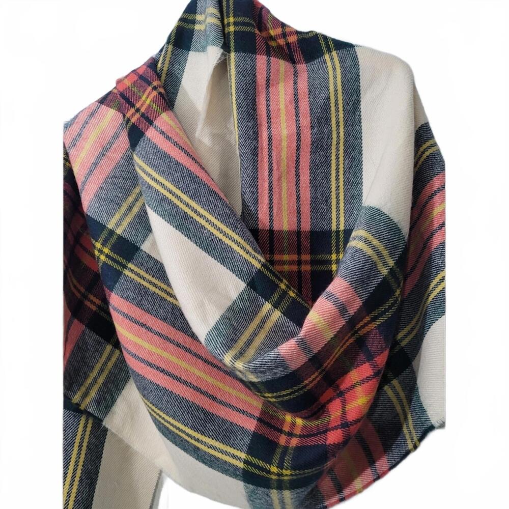 J.Crew Large Acrylic Rectangular Plaid Scarf Colo… - image 5